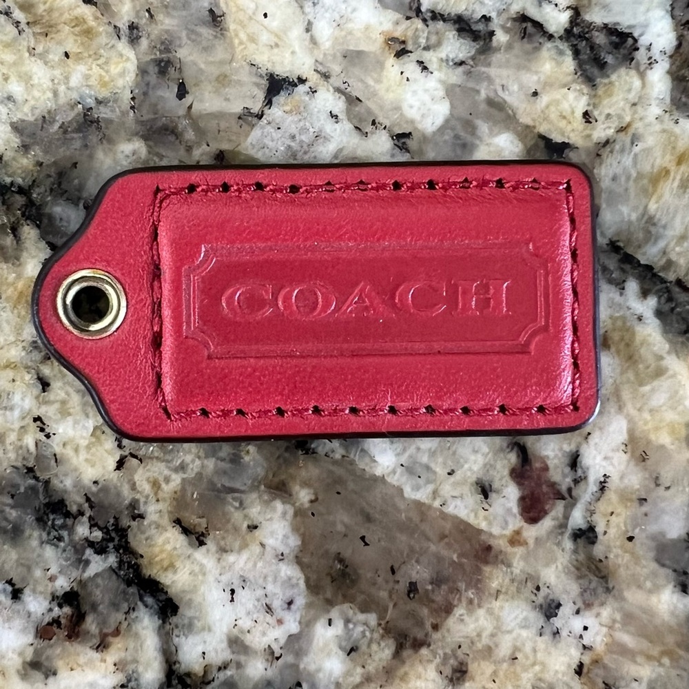 Coach Red Leather Tag